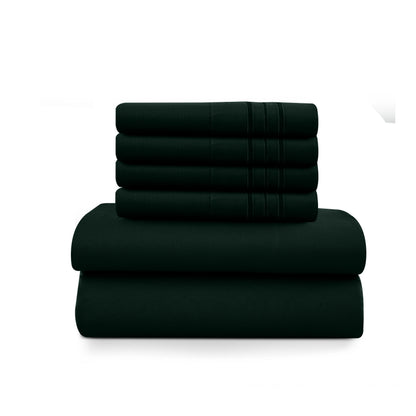 Lux Décor 6Pc Solid Sheet Set – Brushed Microfiber