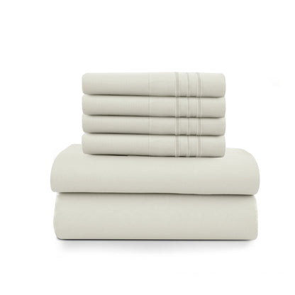 Lux Décor 6Pc Solid Sheet Set – Brushed Microfiber