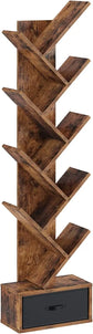 7 Tier Tree Bookshelf  Drawer Storage Rack