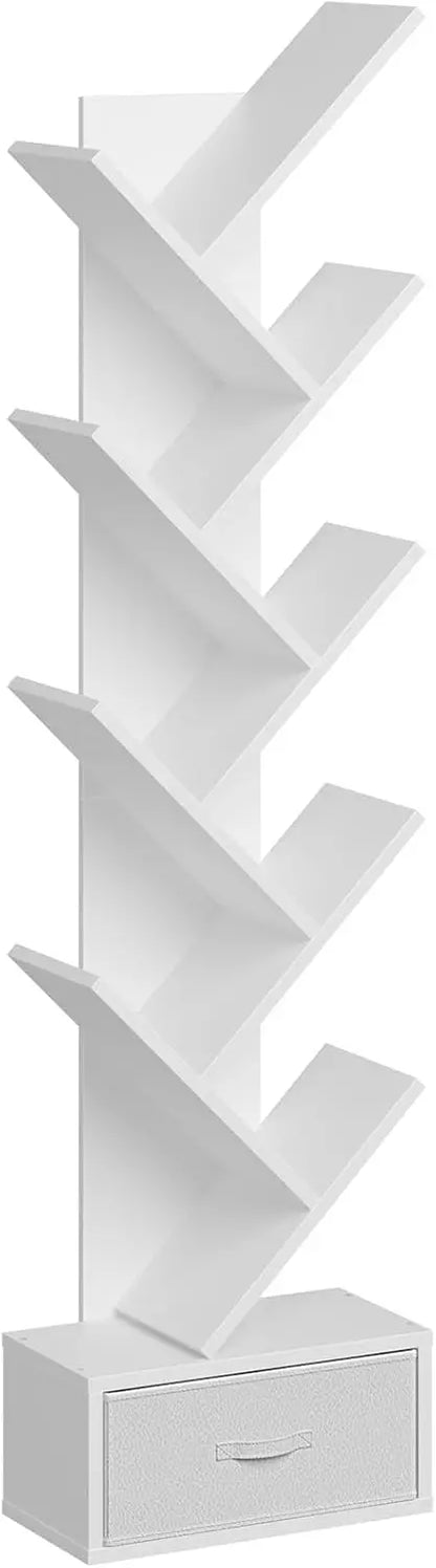 7 Tier Tree Bookshelf  Drawer Storage Rack