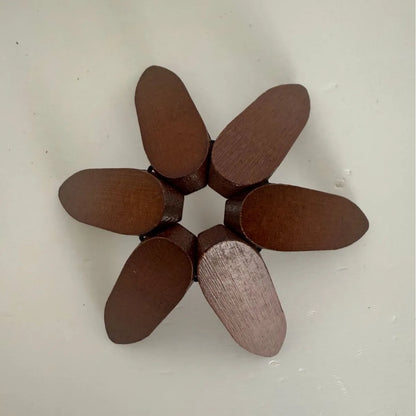 Natural Foldable Black Walnut Wooden Trivet Set