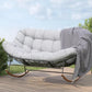Oversized Papasan Rocking Chair for 2 with E-Coated Steel Frame and Thick Cushion