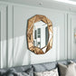 Stylish Irregular Silver Glass Wall Mirror with Beveled Diamond Edge
