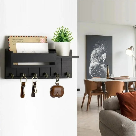 Wall Mounted Decorative Key Rack And Mail Organizer