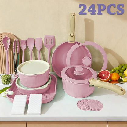 Nonstick Cookware Set with Detachable Handles