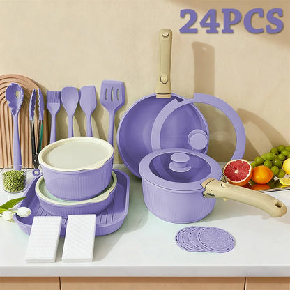 Nonstick Cookware Set with Detachable Handles