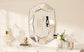 Stylish Irregular Silver Glass Wall Mirror with Beveled Diamond Edge