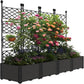 Raised Garden Bed with Trellis Planter