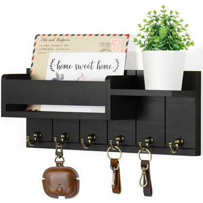 Wall Mounted Decorative Key Rack And Mail Organizer
