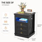 Bedside Table with Charging Station and Human Body Senor