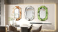 Stylish Irregular Silver Glass Wall Mirror with Beveled Diamond Edge