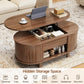 43.3" Oval Lift Top Coffee Table with Hidden Compartment