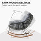 Oversized Papasan Rocking Chair for 2 with E-Coated Steel Frame and Thick Cushion