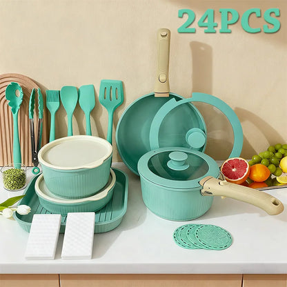 Nonstick Cookware Set with Detachable Handles