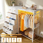 49.2" W White Dresser for Bedroom with Hanging Rack