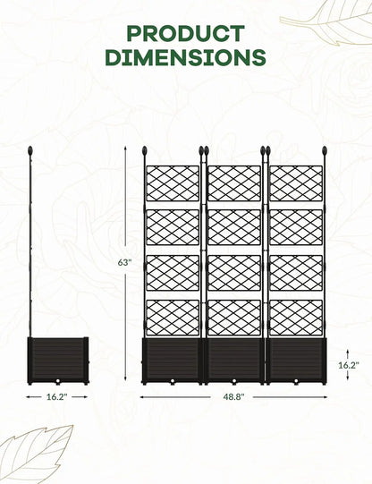 Raised Garden Bed with Trellis Planter