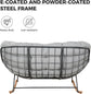 Oversized Papasan Rocking Chair for 2 with E-Coated Steel Frame and Thick Cushion