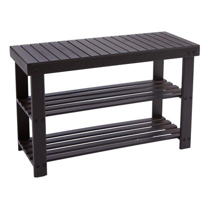 JHK 3-Tier Bamboo Entryway Bench