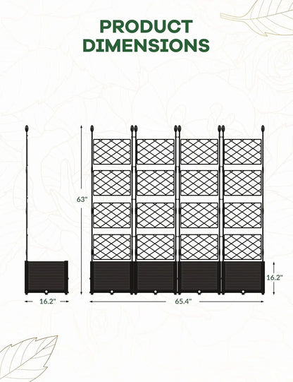Raised Garden Bed with Trellis Planter