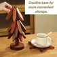 Natural Foldable Black Walnut Wooden Trivet Set