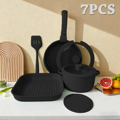 Nonstick Cookware Set with Detachable Handles