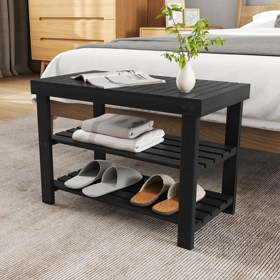 JHK 3-Tier Bamboo Entryway Bench