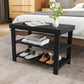 JHK 3-Tier Bamboo Entryway Bench