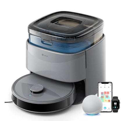 Robot Vacuum and Mop, Suction, Anti-Tangle Brushes, Dual Spinning Mop, Auto Mop Washing