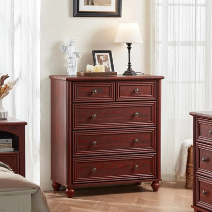 35.5" Tall Small Dressers for Bedroom with Roman Column