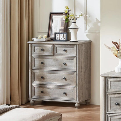 35.5" Tall Small Dressers for Bedroom with Roman Column