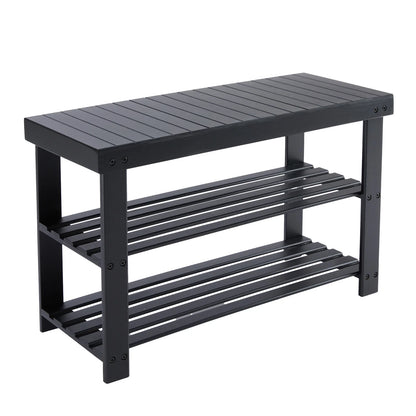 JHK 3-Tier Bamboo Entryway Bench