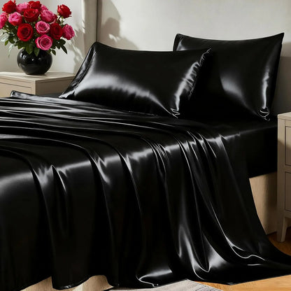 Queen Size Satin Sheets Set