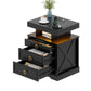 Bedside Table with Charging Station and Human Body Senor
