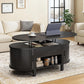 43.3" Oval Lift Top Coffee Table with Hidden Compartment