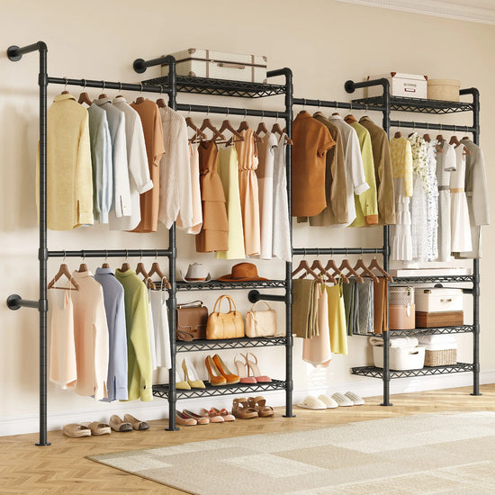 Wall Mounted Industrial Pipe Clothes Rack