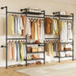 Wall Mounted Industrial Pipe Clothes Rack