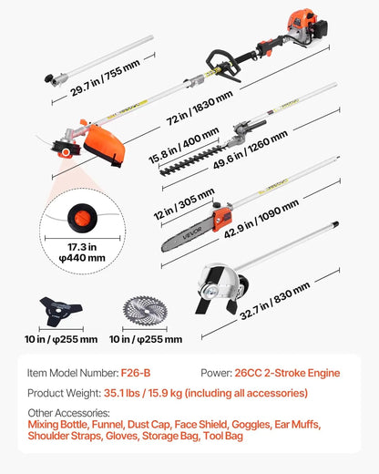 2 Cycle Gas Power Handheld Trimmer