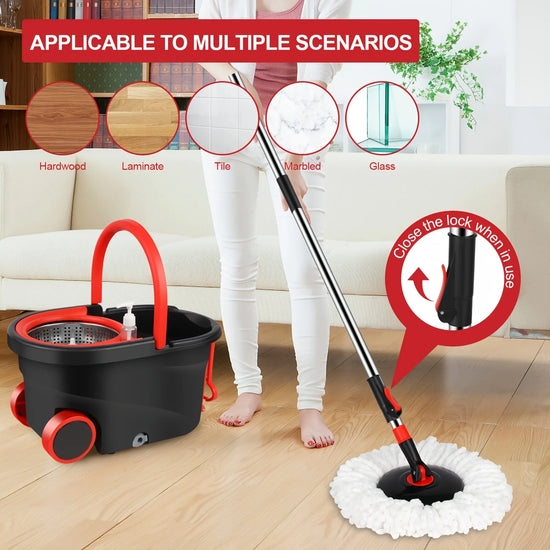 Spin Mop and Bucket with Wringer Set