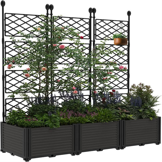 Raised Garden Bed with Trellis Planter