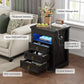 Bedside Table with Charging Station and Human Body Senor