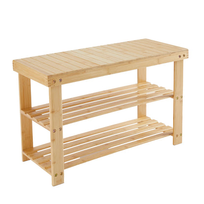 JHK 3-Tier Bamboo Entryway Bench