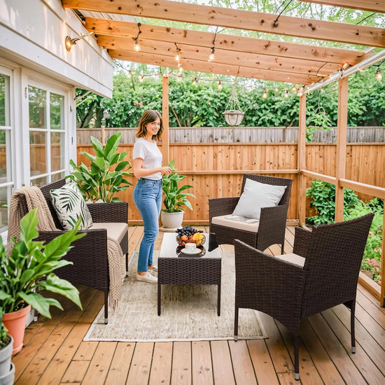 4 Pieces Outdoor Patio Furniture Sets