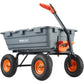 1200-Pound Capacity 7 Cubic Feet Garden Tipping Cart with Dual-Function Handle and 13-Inch Multi-Terrain Wheels