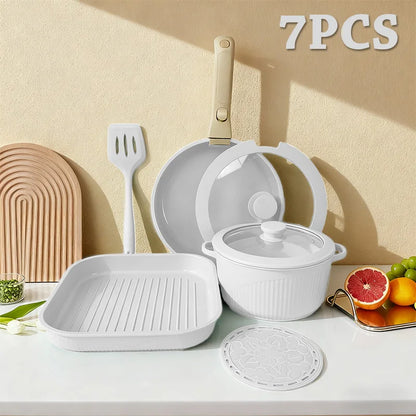 Nonstick Cookware Set with Detachable Handles