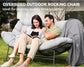 Oversized Papasan Rocking Chair for 2 with E-Coated Steel Frame and Thick Cushion