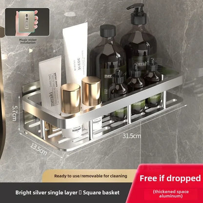 Rustproof Aluminum Bathroom Shelf – No-Drill