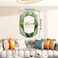 Stylish Irregular Silver Glass Wall Mirror with Beveled Diamond Edge